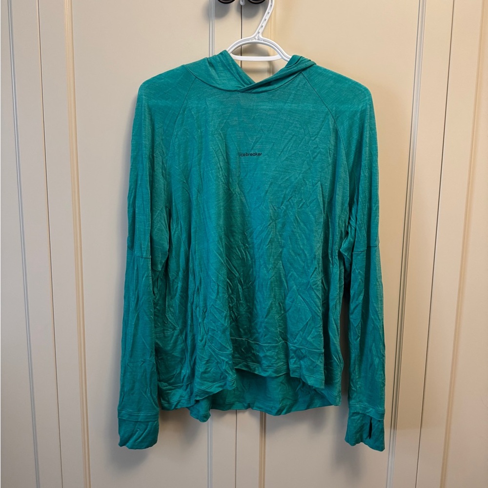 Icebreaker Merino blend Teal Long Sleeve Hoodie XL
